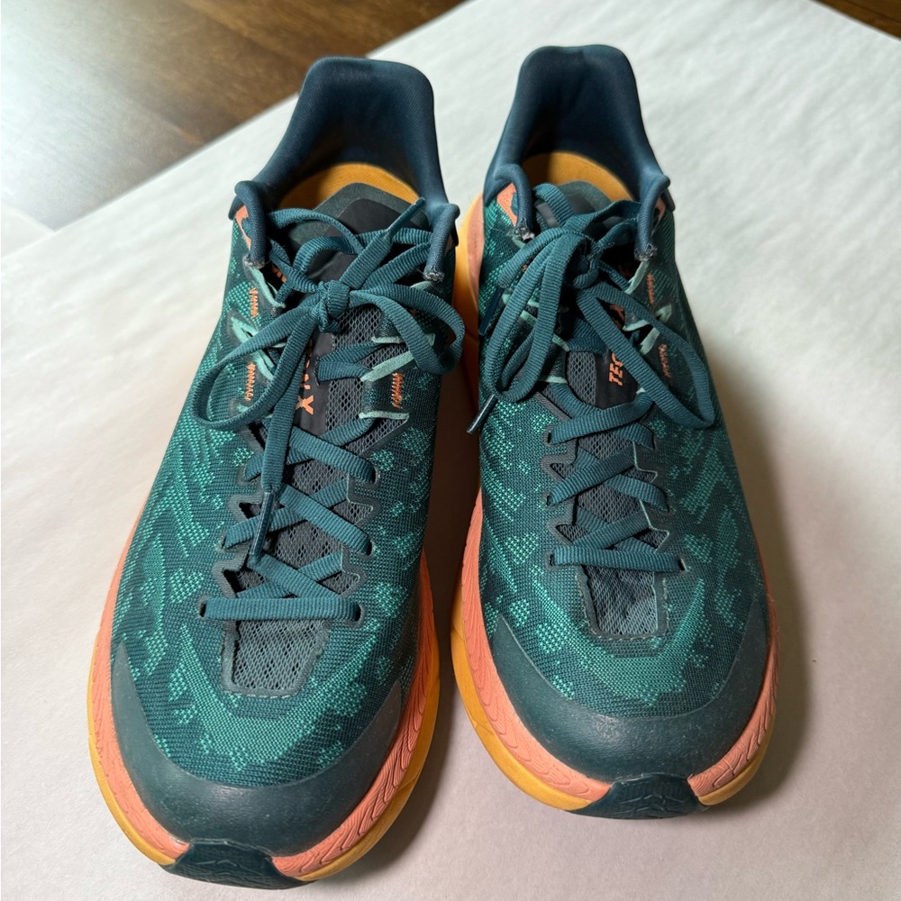 Hoka One One Carbon X 2 Running Shoes Teal/Orange Size 10
